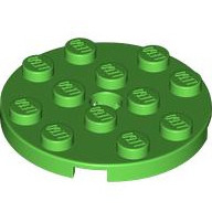 Lego destička kulatá 4x4 s kulatou dírou, světle zelená (6530147)
